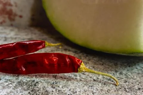 Red chilli on a white background Stock Photos