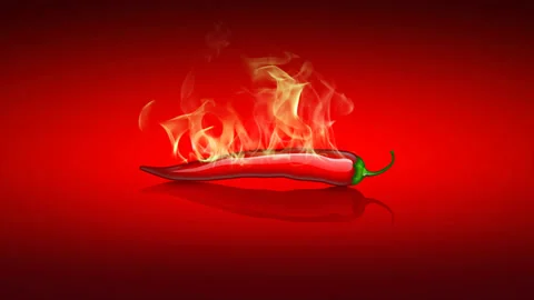 Red chilly fire 4k Video stock 239157647