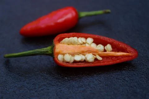 Red chilly Splitted red chilly Stock Photos