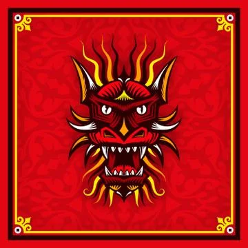 Red Chinese dragon Stock Illustration