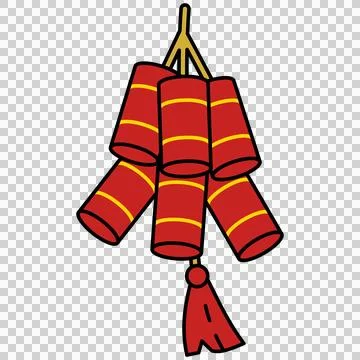 Red Chinese firecrackers 스톡 일러스트