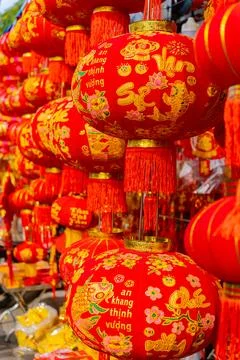 Red Chinese flashlight. Stock-Fotos