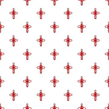 Red chinese knot seamless pattern representing luck and tradition Stock Illustration