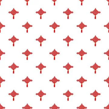 Red chinese knot seamless pattern symbolizing good luck Stock Illustration