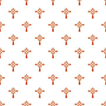 Red chinese knot seamless pattern representing luck Illustrazione stock