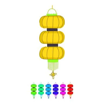 Red chinese lamp vector cartoon graphic Illustrazione stock