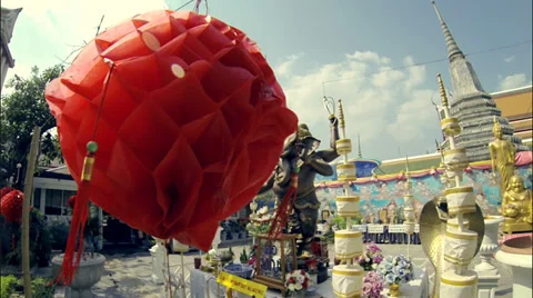Red Chinese lantern close up, slow motion Stock Footage 36481656