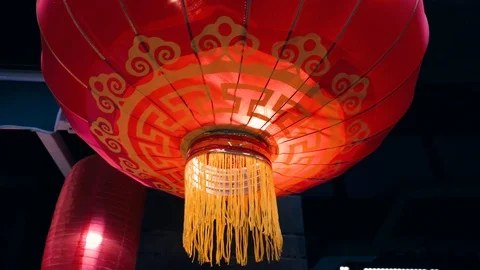 The red Chinese lantern Stock Footage 121352846