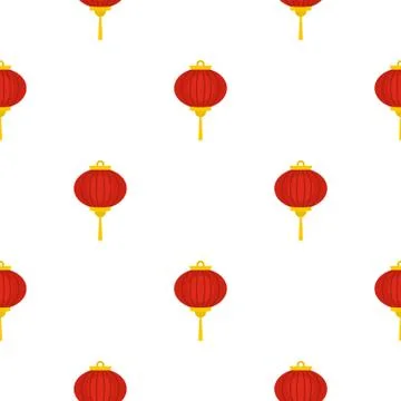 Red chinese lantern pattern seamless Illustrazione stock