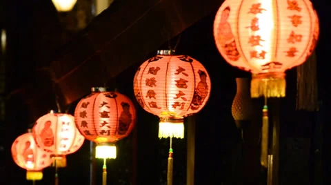 Red Chinese Lantern Style Stock Footage 33580797