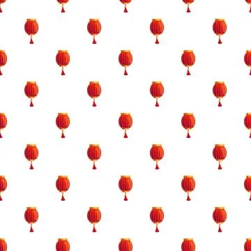 Red chinese lanterns creating a repeating decorative pattern Stock Illustration