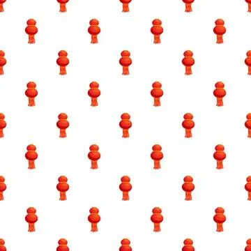 Red chinese lanterns creating seamless pattern repeating 스톡 일러스트