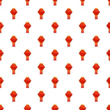 Red chinese lanterns creating seamless pattern background Stock Illustration