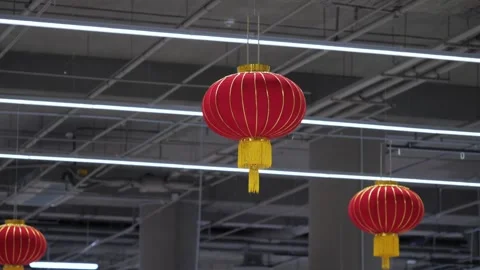 Red Chinese lanterns. Stock Footage 231856827