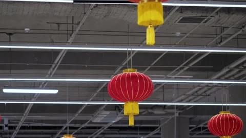 Red Chinese lanterns. Stock Footage 231856840