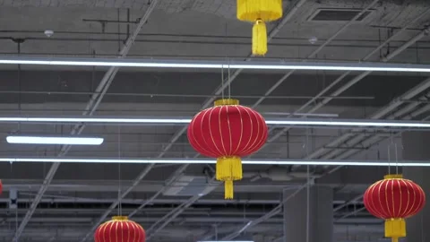 Red Chinese lanterns. Stock Footage 231856841