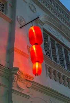 Red chinese lanterns Stock Photos