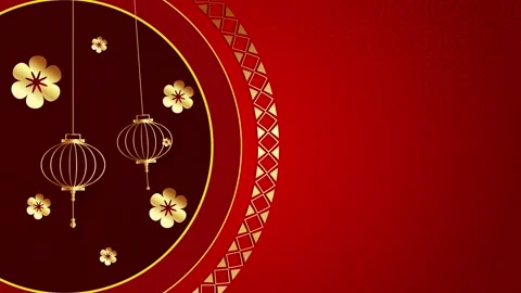 Red Chinese Pattern Background Stock Footage 343998700