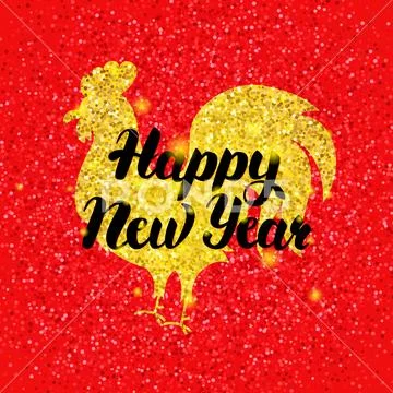 Red Chinese Rooster New Year Stock Illustration