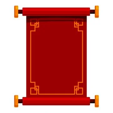 Red chinese scroll painting representing traditional culture Stock Illustration