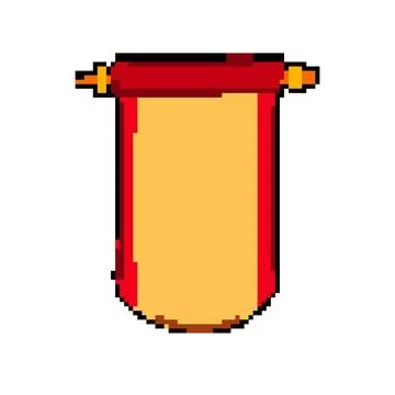 Red chinese scroll pixel art vector illustration Stock Illustration