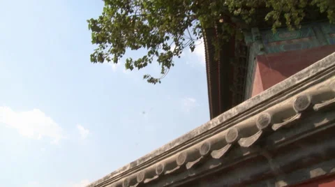 Red Chinese wall, Beijing Drum Tower, China Stock Footage 53233499