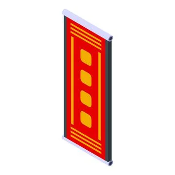 Red chinese wall hanging scroll representing traditional culture Stock Illustration