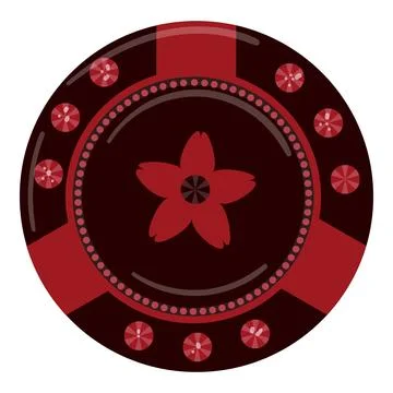 Red chips icon cartoon vector. Bet card Stock Illustration