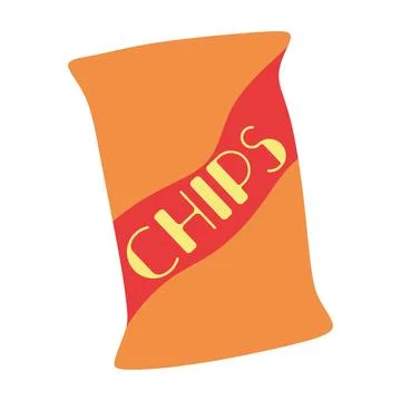 Red chips pack icon. Flat illustration of red chips pack vector icon for web  Stock Illustration