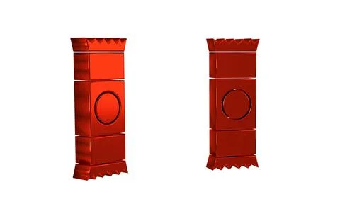 Red Chocolate bar icon isolated on transparent background. Stock Illustration