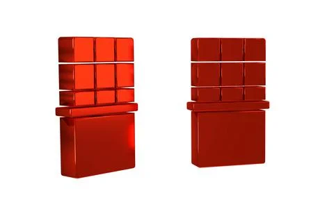 Red Chocolate bar icon isolated on transparent background. Stock Illustration