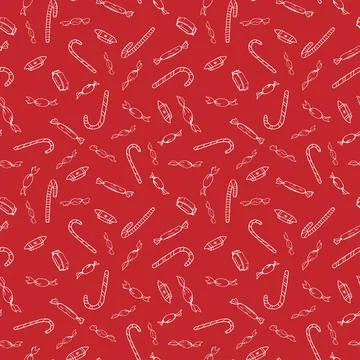 Red christams seamless pattern Illustrazione stock