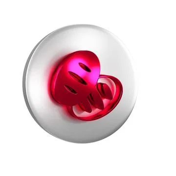 Red Christian bread icon isolated on transparent background. Religion and C.. Stock Illustration