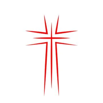 Red christian cross icon. Vector illustration. Stock Illustration