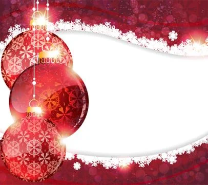 Red christmas background with baubles Stock Illustration