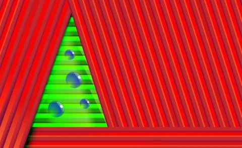 Red Christmas background with green tree from strips and New Year Stock Illustration
