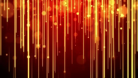 Red Christmas background with lights streak, bokeh glittering and snowflakes Stock Footage 80236139