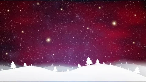 Red Christmas background with motion snow stars light illustration video Stock Footage 83312699