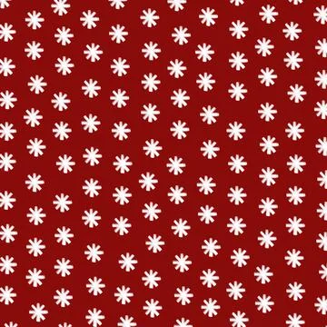 Red Christmas background, snowflakes pattern. Blank template for design. Chri Stock Illustration