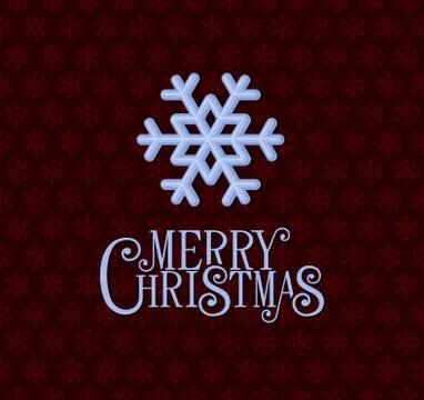 Red Christmas Background with Snowflakes. Vector Stock Illustration