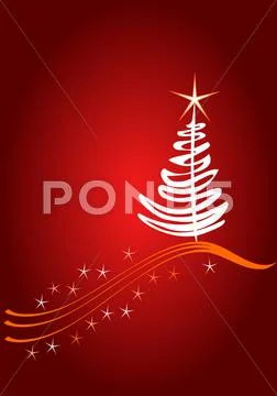 Red Christmas background with stars Stock Illustration