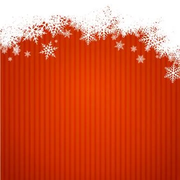 Red christmas background width snowlakes. new year card. Ilustração Stock