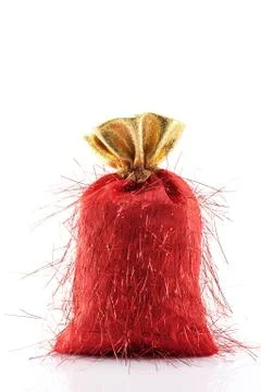 Red christmas bag Stock Photos