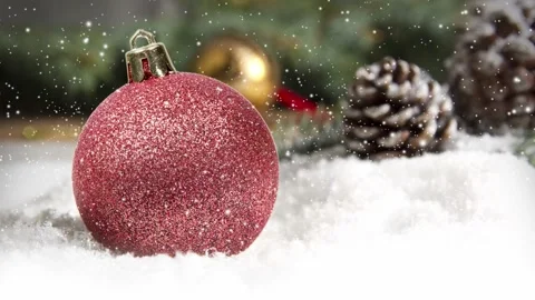 Red Christmas Ball Video stock 161321977