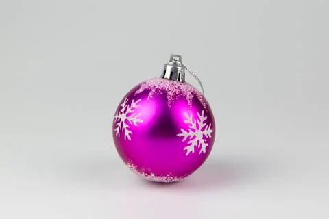 Red christmas ball, isolated on white background. Stock Photos