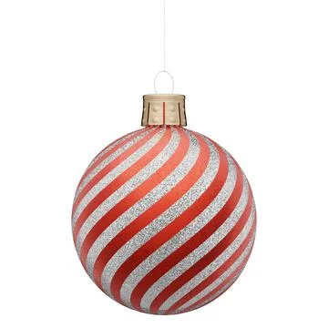 Red christmas ball with line patterns isolated Stock Illustration
