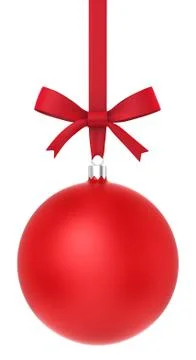 Red christmas ball with nice bow Stock Illustration