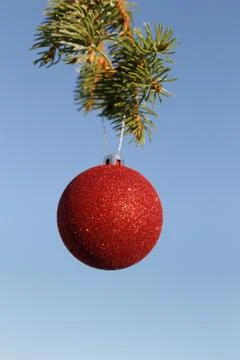 Red Christmas ball Stock Photos