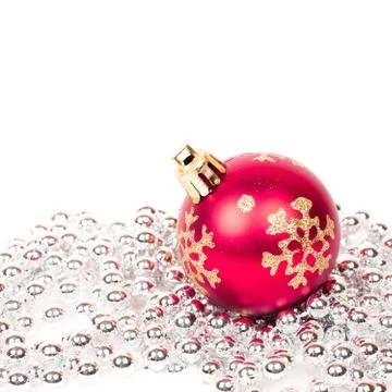 Red christmas ball Stock-Fotos
