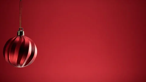 Red Christmas ball with red Background Stock Footage 254321045